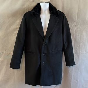 Forever 21 - Men's Long Coat, Button Down, Faux Fur Collar